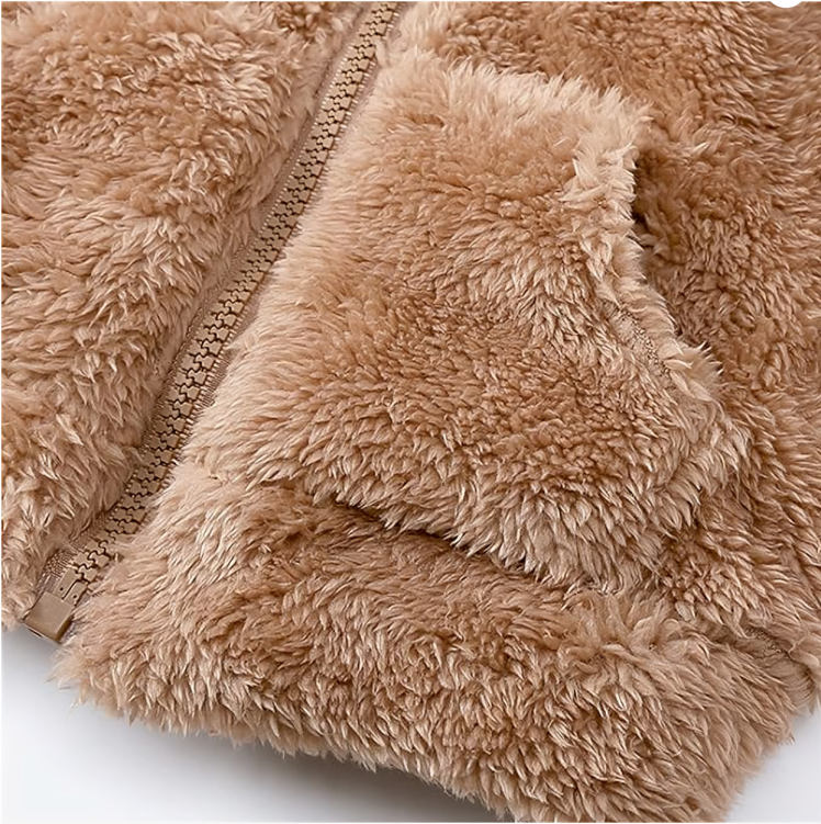 Casaca peluche cierre
